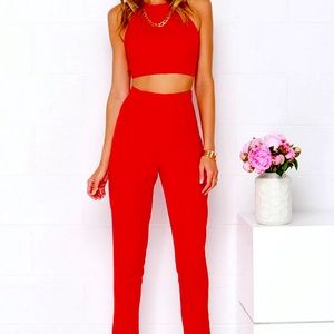 Lulu’s Well-Suited Red 2 piece set size small
